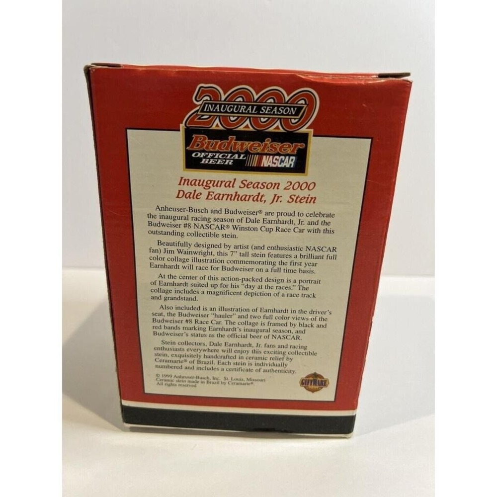 Dale Earnhardt Jr Budweiser Stein Mug New in Box - Picture 3 of 5